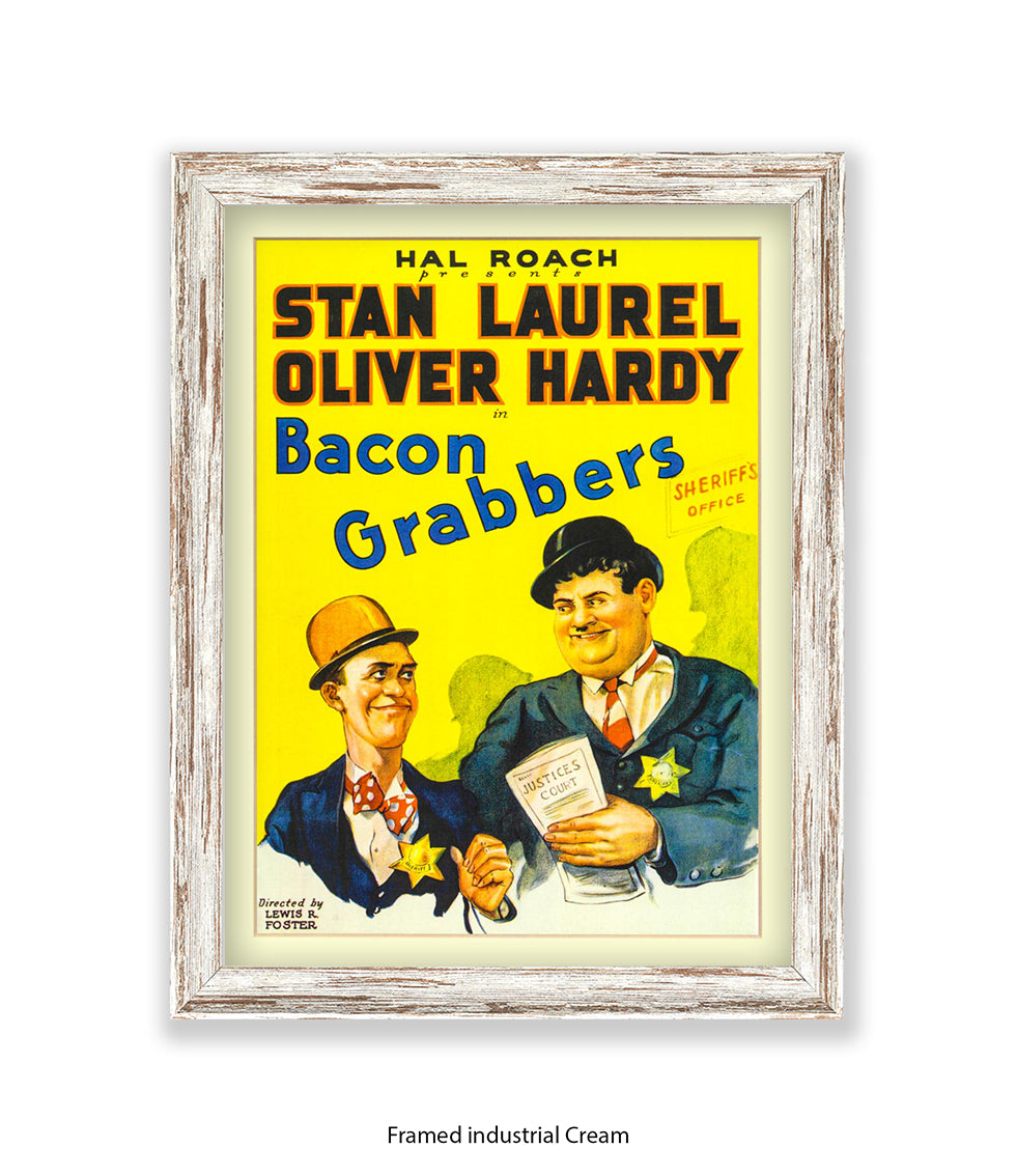 Laurel And Hardy Bacon Grabbers Art Print