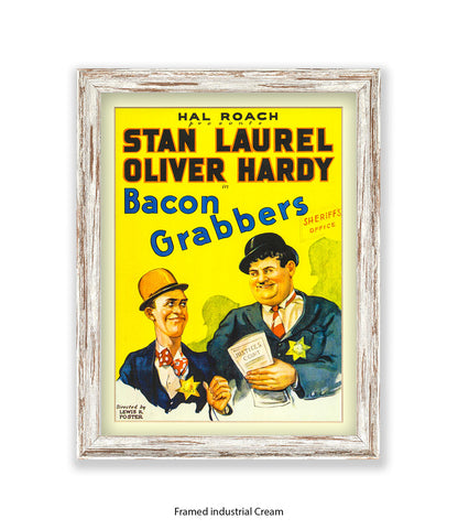 Laurel And Hardy Bacon Grabbers Art Print