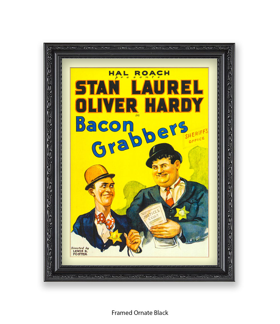 Laurel And Hardy Bacon Grabbers Art Print