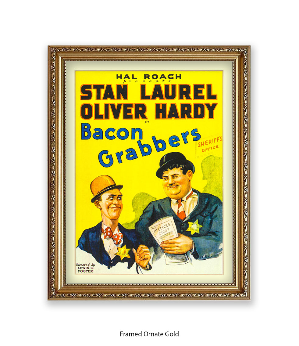 Laurel And Hardy Bacon Grabbers Art Print