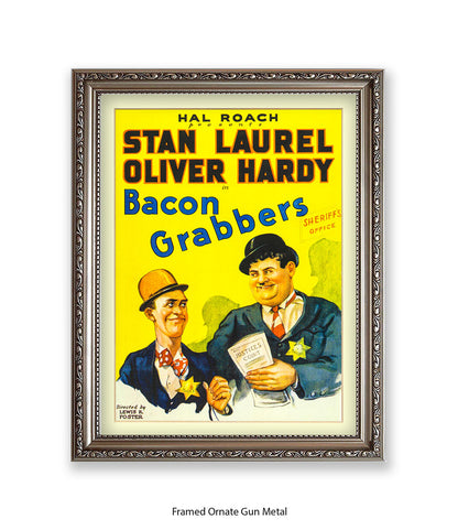 Laurel And Hardy Bacon Grabbers Art Print