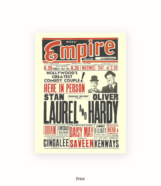 Laurel And Hardy Empire Theatre Liverpool Art Print