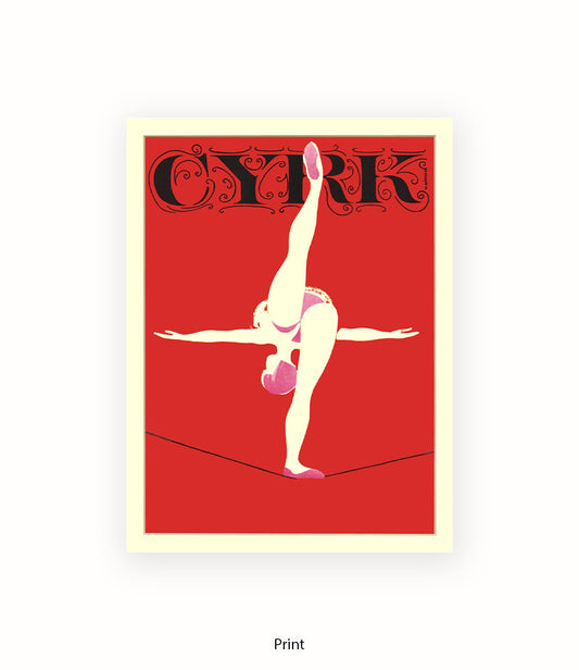 Tightrope CYRK Red Art Print