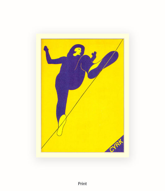 Tightrope CYRK Yellow Art Print