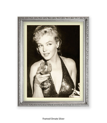 Marilyn Monroe - Glamour -  Holding Glass - Art Print