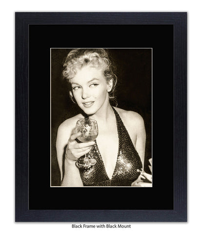 Marilyn Monroe - Glamour -  Holding Glass - Art Print
