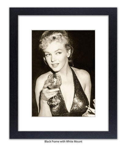 Marilyn Monroe - Glamour -  Holding Glass - Art Print