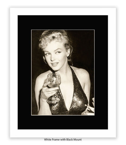 Marilyn Monroe - Glamour -  Holding Glass - Art Print
