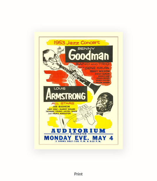 B.Goodman & Louis Armstrong Rochester Art Print
