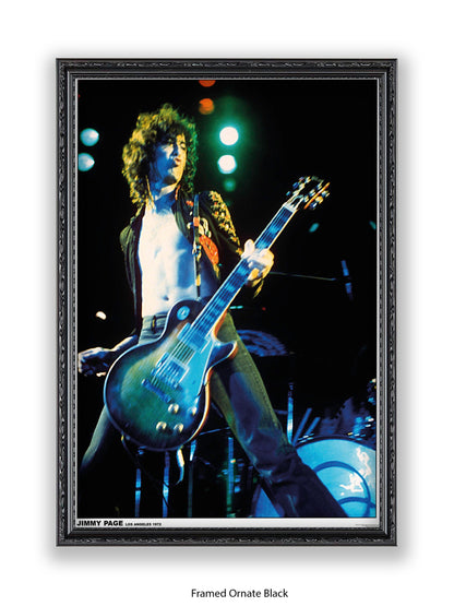 Led Zeppelin - Jimmy Page - Los Angeles 1972 - Poster