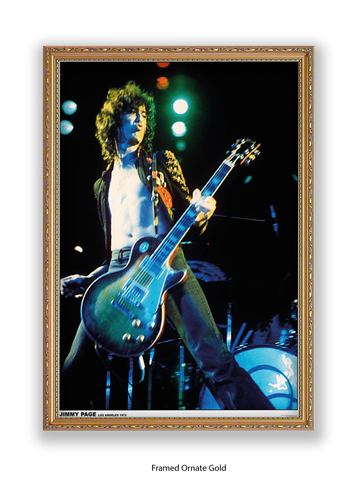 Led Zeppelin - Jimmy Page - Los Angeles 1972 - Poster