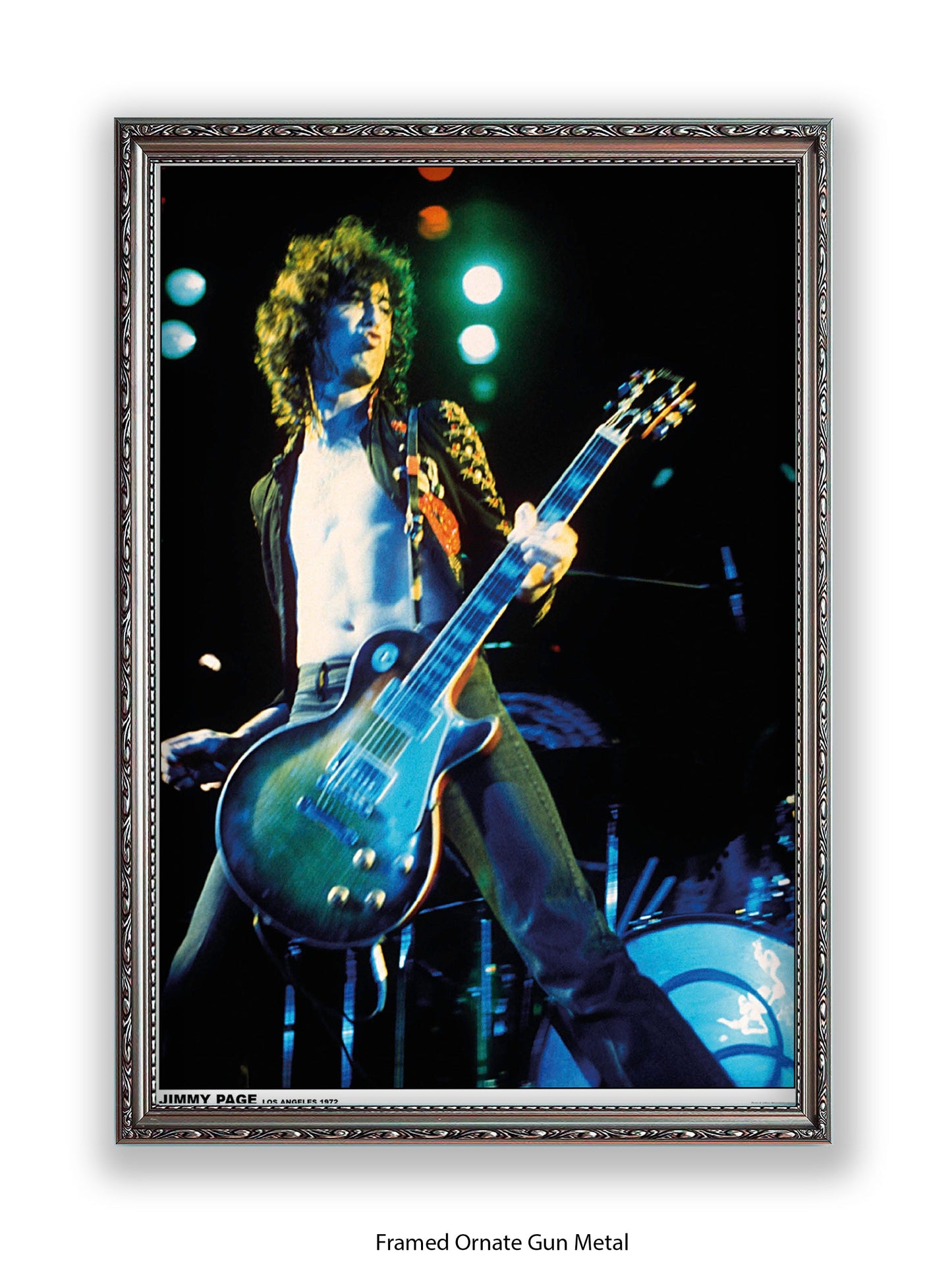 Led Zeppelin - Jimmy Page - Los Angeles 1972 - Poster