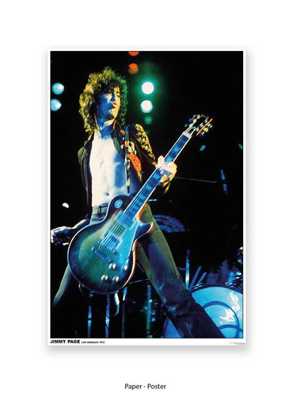 Led Zeppelin - Jimmy Page - Los Angeles 1972 - Poster
