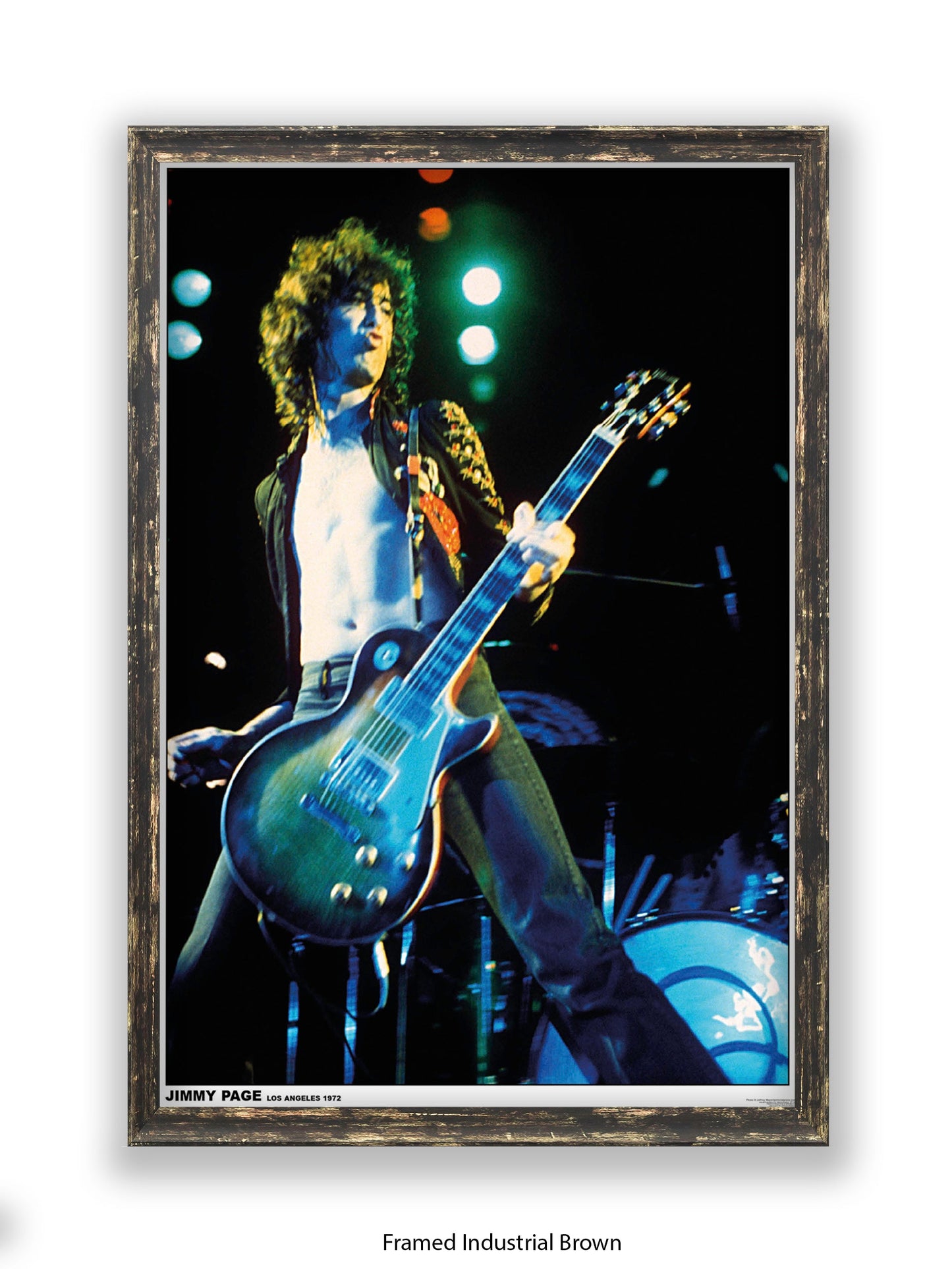 Led Zeppelin - Jimmy Page - Los Angeles 1972 - Poster
