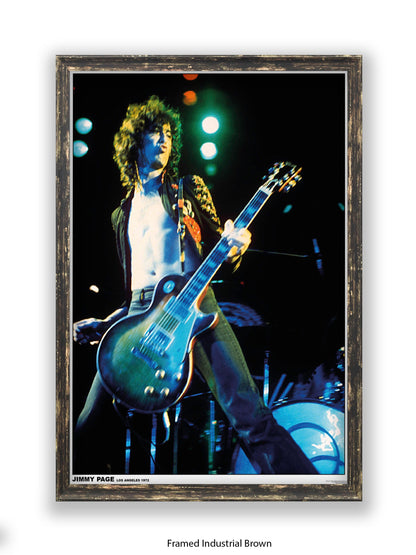 Led Zeppelin - Jimmy Page - Los Angeles 1972 - Poster