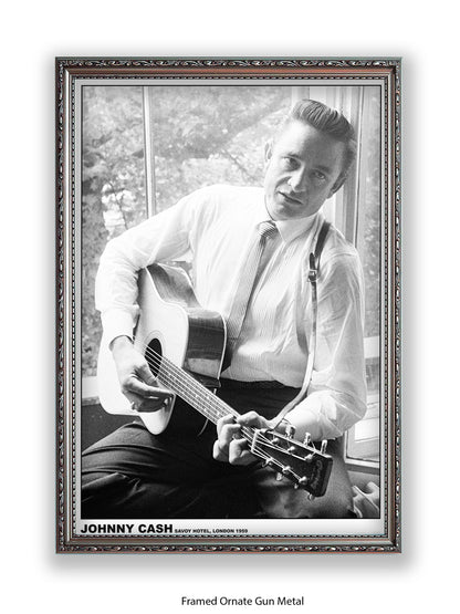 Johnny Cash - Savoy Hotel - London 1959 - Poster