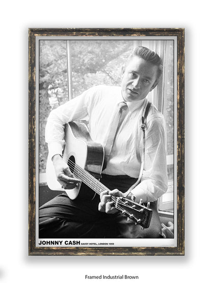 Johnny Cash - Savoy Hotel - London 1959 - Poster