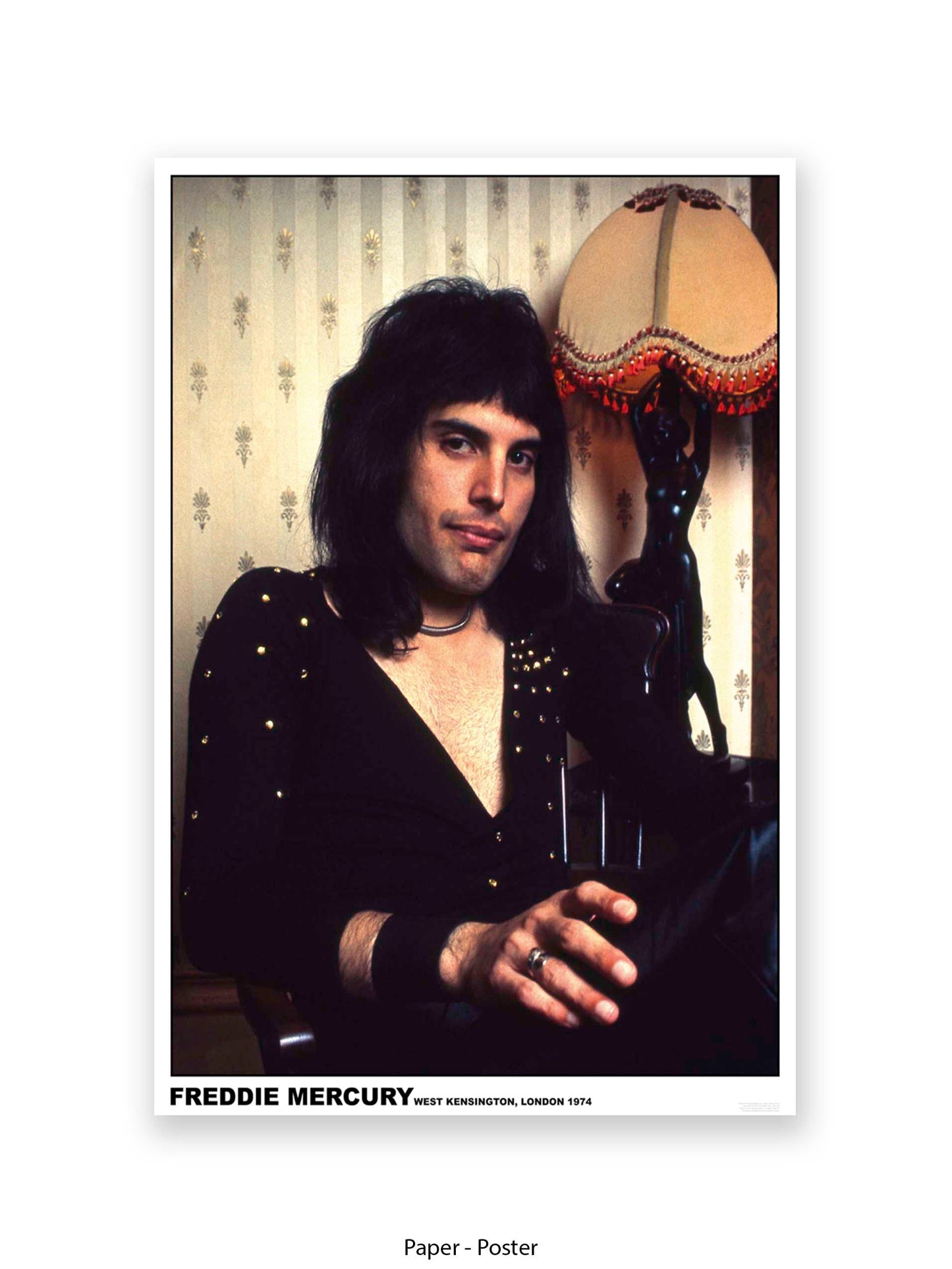 Queen - Freddie Mercury - West Kensington, London 1974 - Poster