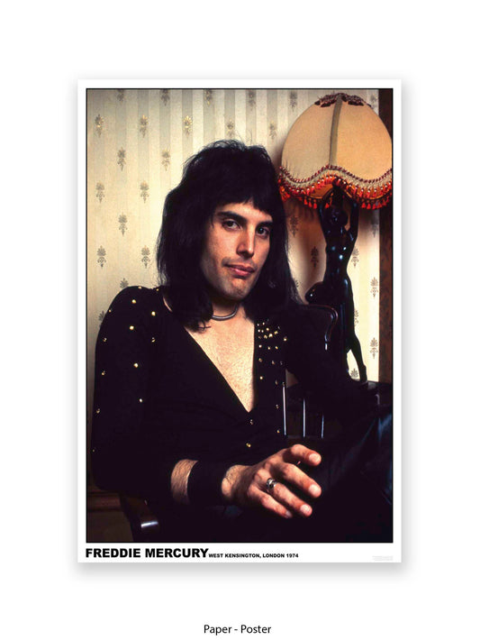 Queen - Freddie Mercury - West Kensington, London 1974 - Poster