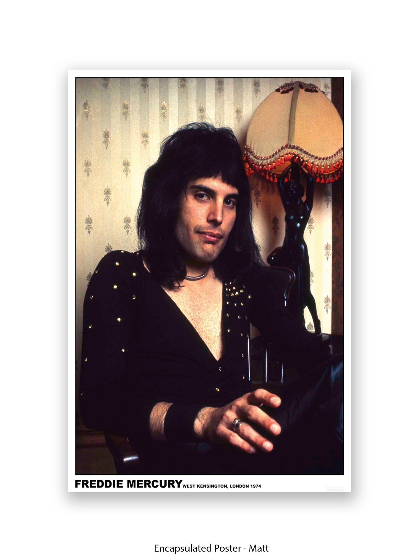 Queen - Freddie Mercury - West Kensington, London 1974 - Poster