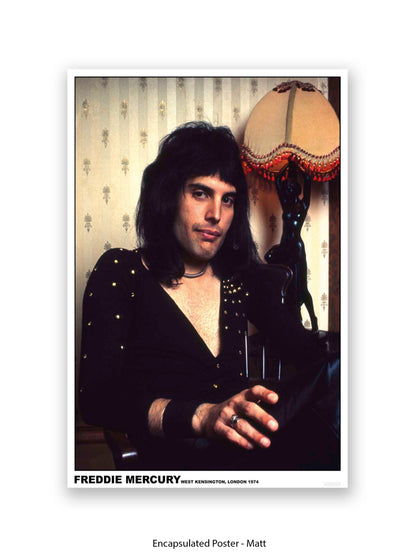 Queen - Freddie Mercury - West Kensington, London 1974 - Poster