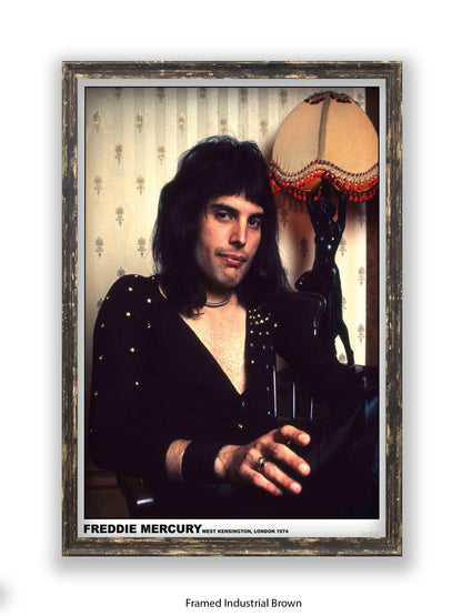 Queen - Freddie Mercury - West Kensington, London 1974 - Poster