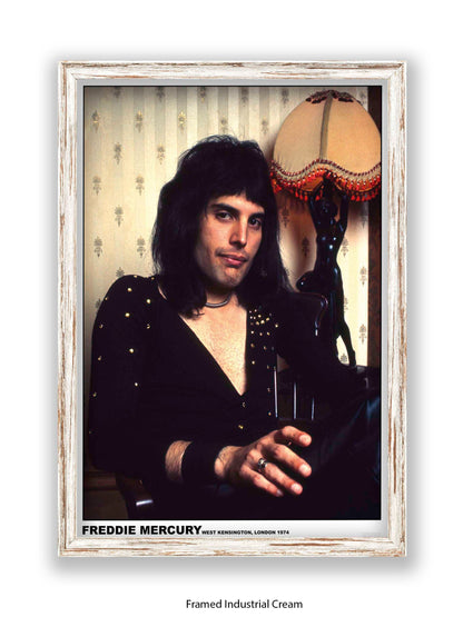 Queen - Freddie Mercury - West Kensington, London 1974 - Poster
