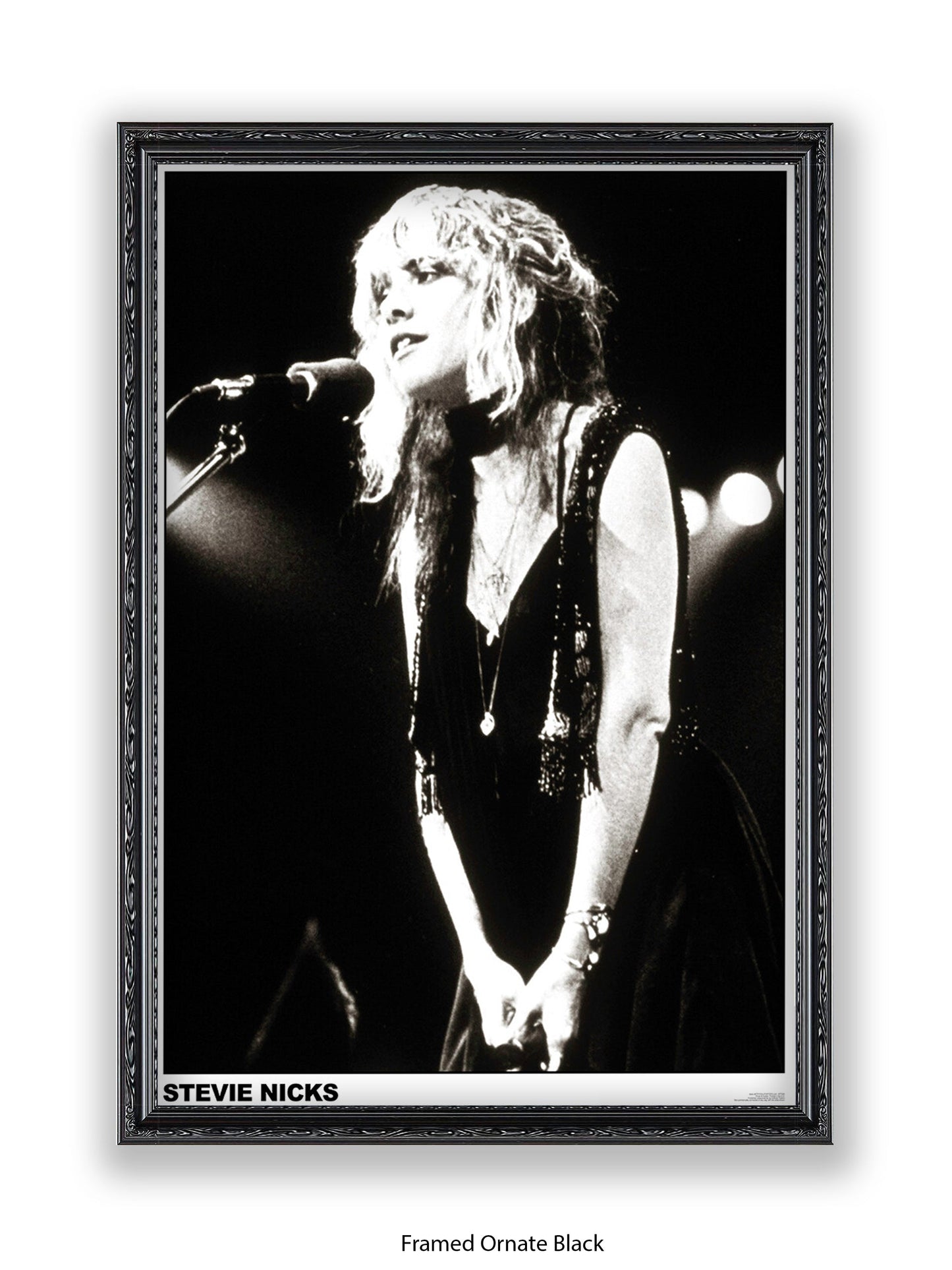 Stevie Nicks - black-and-white concert photo - Poster