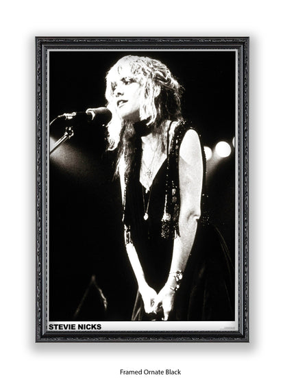 Stevie Nicks - black-and-white concert photo - Poster