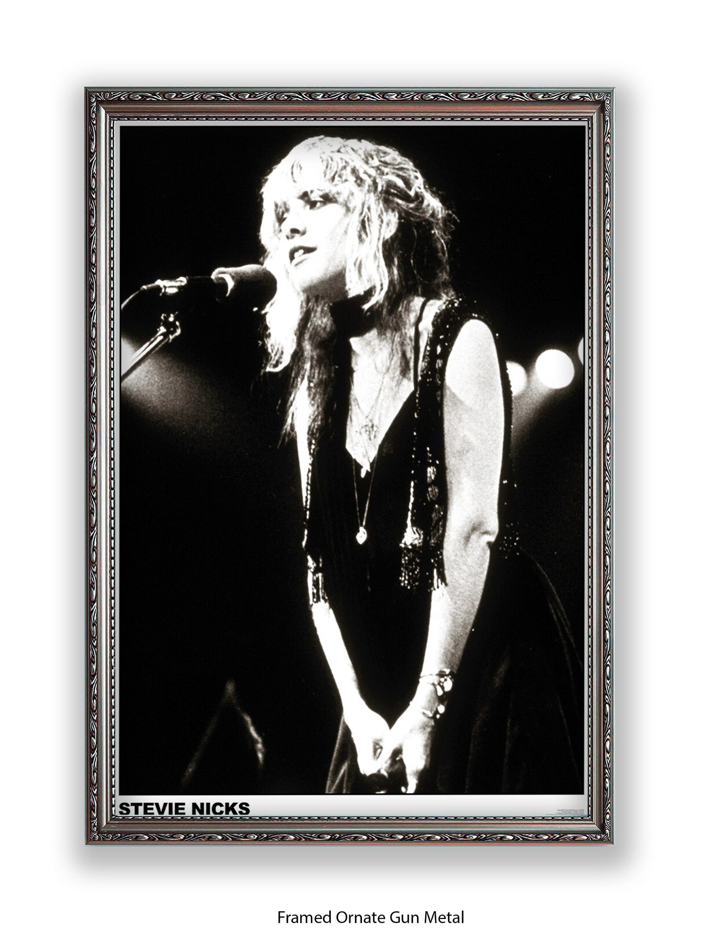 Stevie Nicks - black-and-white concert photo - Poster