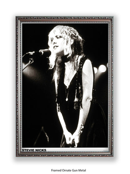 Stevie Nicks - black-and-white concert photo - Poster