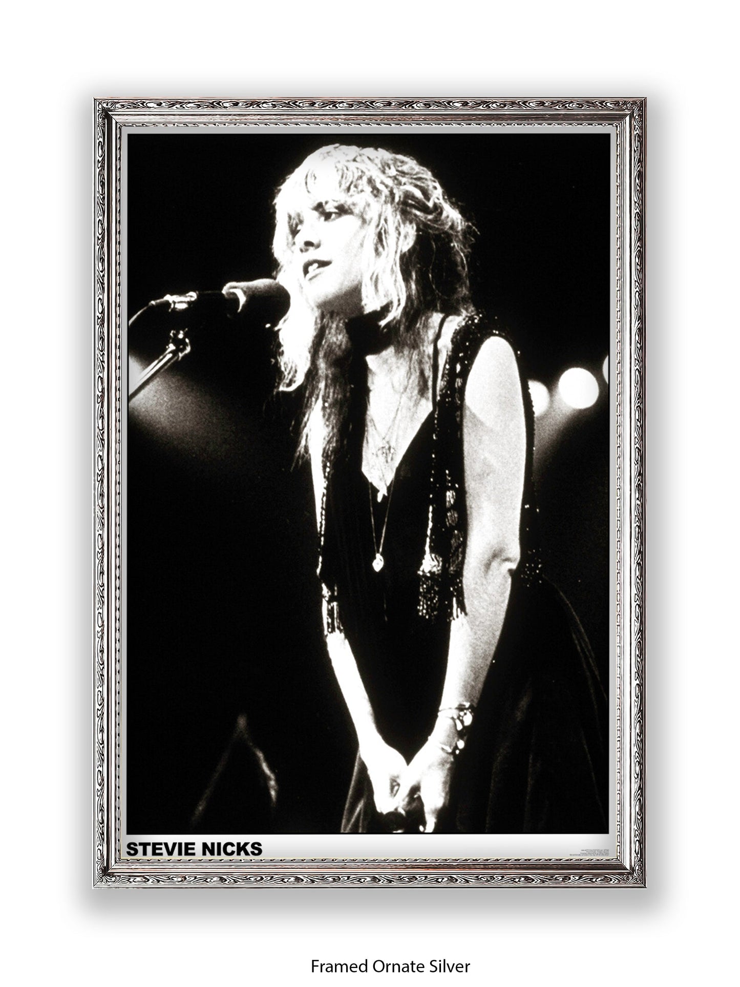 Stevie Nicks - black-and-white concert photo - Poster