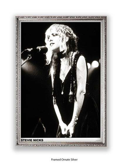 Stevie Nicks - black-and-white concert photo - Poster