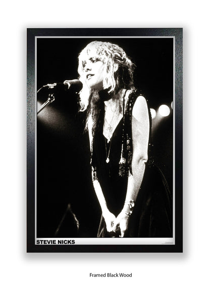 Stevie Nicks - black-and-white concert photo - Poster