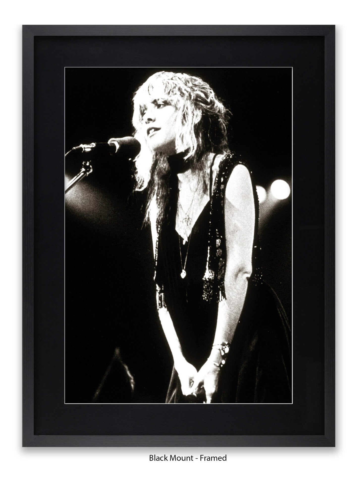 Stevie Nicks - black-and-white concert photo - Poster