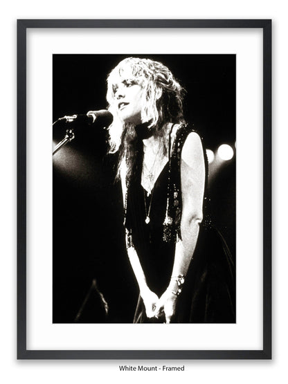 Stevie Nicks - black-and-white concert photo - Poster