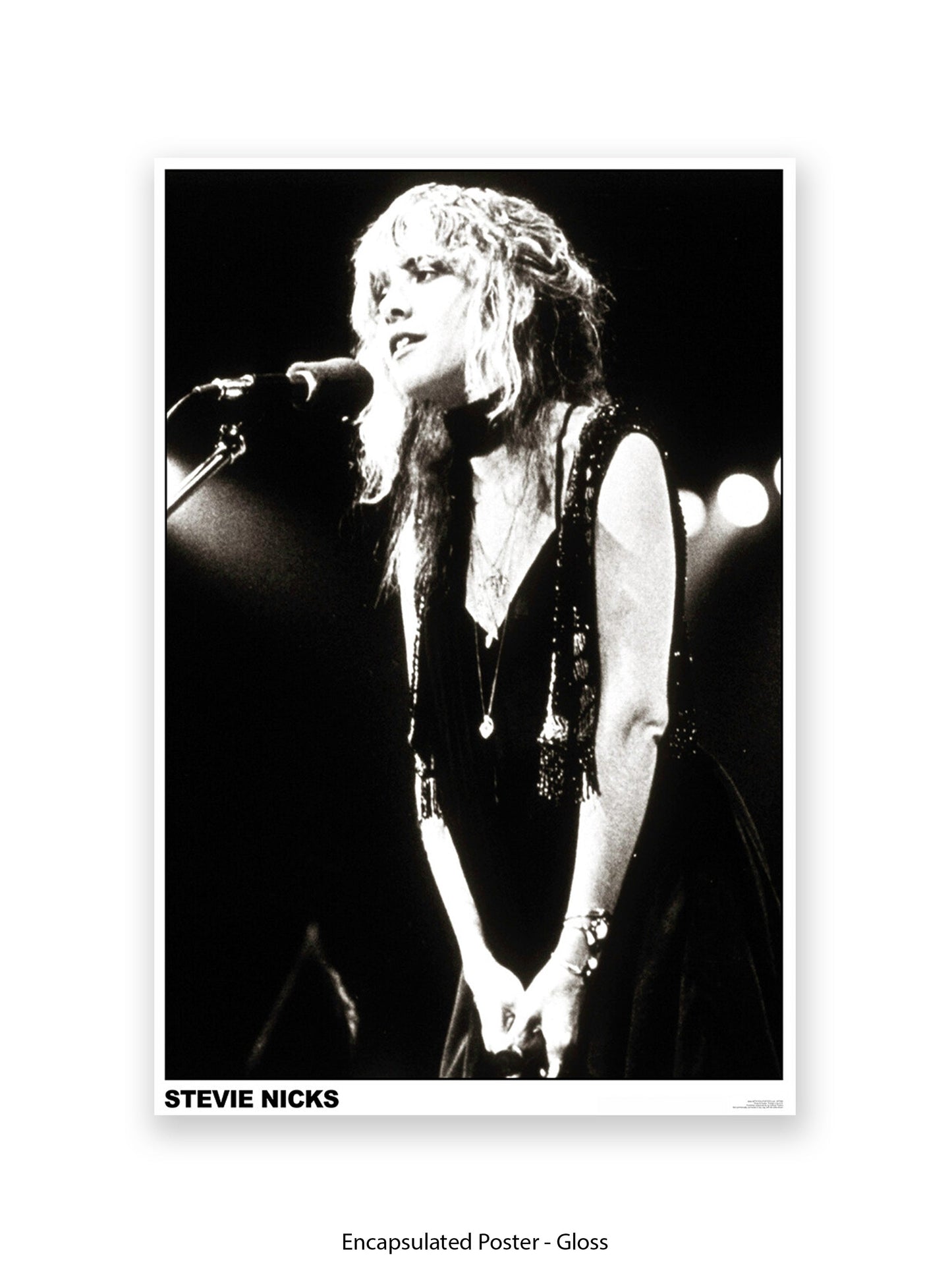 Stevie Nicks - black-and-white concert photo - Poster