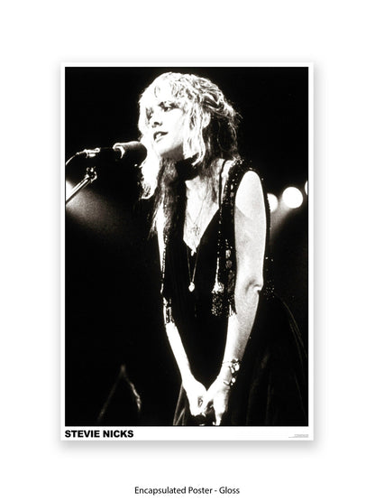 Stevie Nicks - black-and-white concert photo - Poster