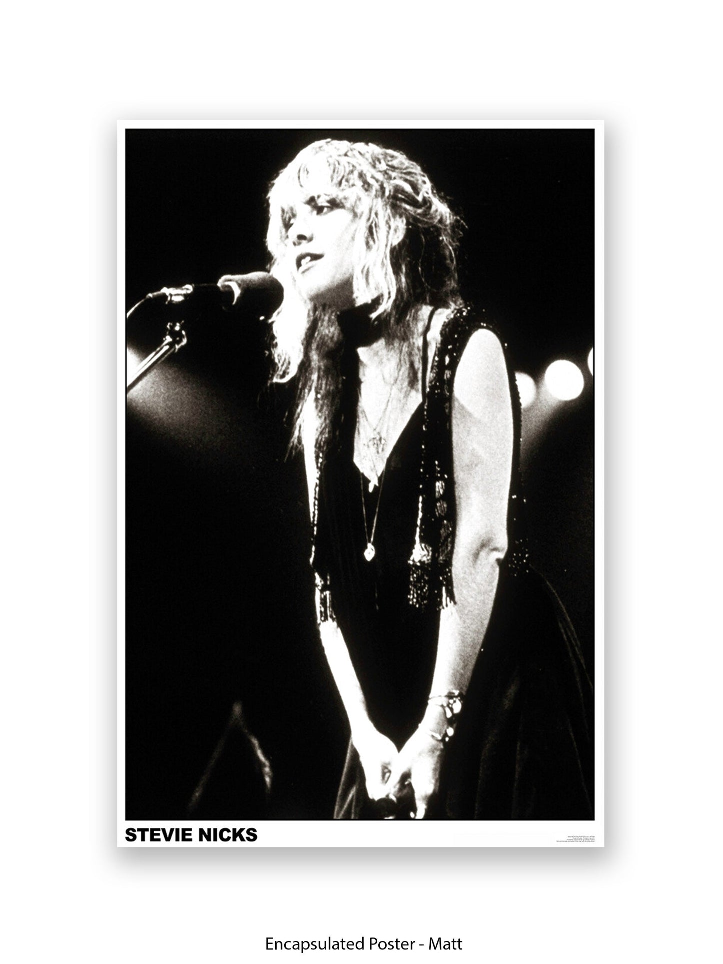 Stevie Nicks - black-and-white concert photo - Poster