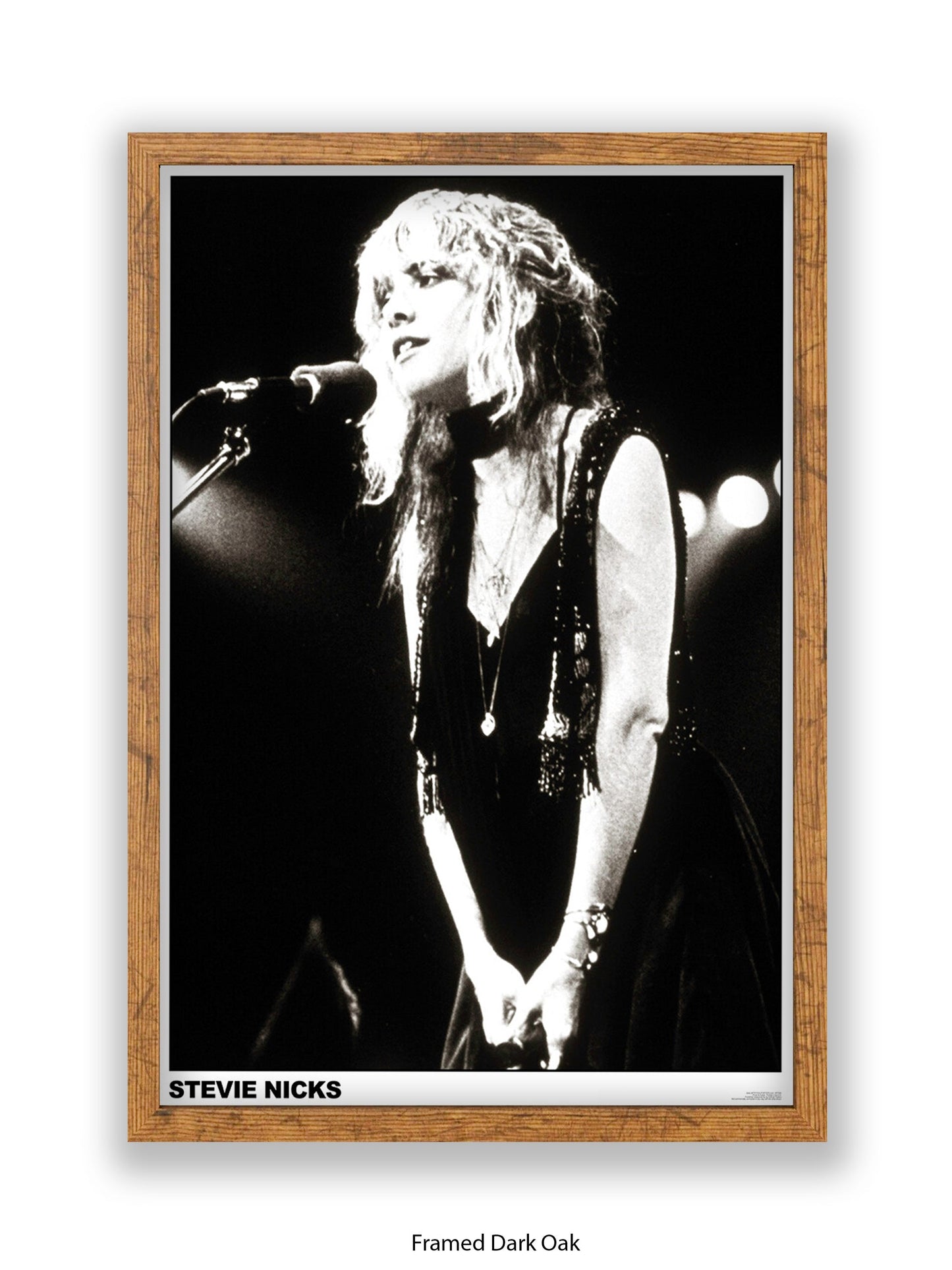 Stevie Nicks - black-and-white concert photo - Poster