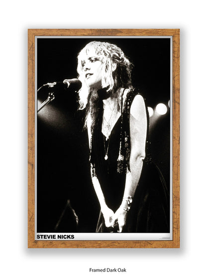 Stevie Nicks - black-and-white concert photo - Poster