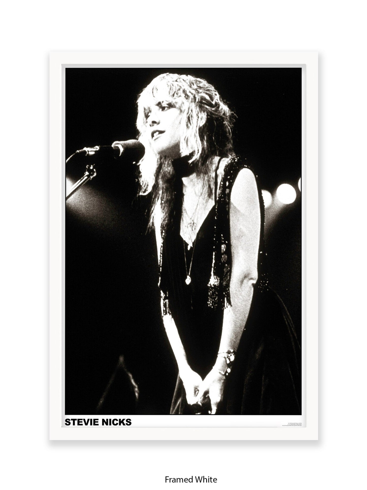 Stevie Nicks - black-and-white concert photo - Poster