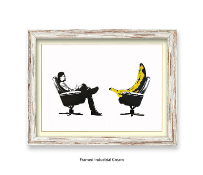 Banana Therapy Banksy Art Print