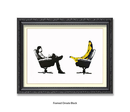 Banana Therapy Banksy Art Print