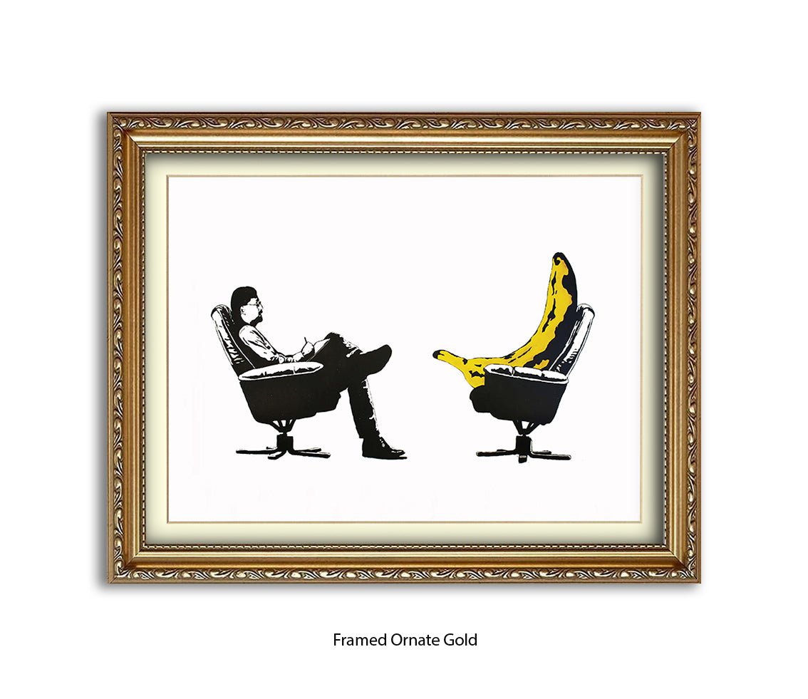 Banana Therapy Banksy Art Print
