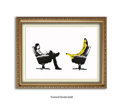 Banana Therapy Banksy Art Print