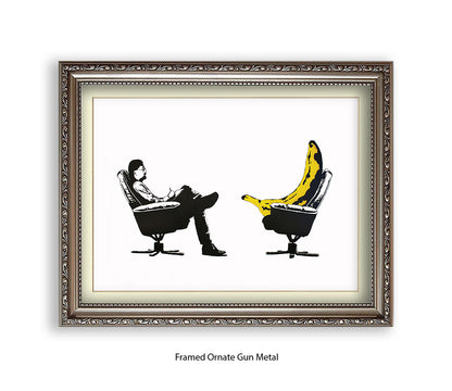 Banana Therapy Banksy Art Print
