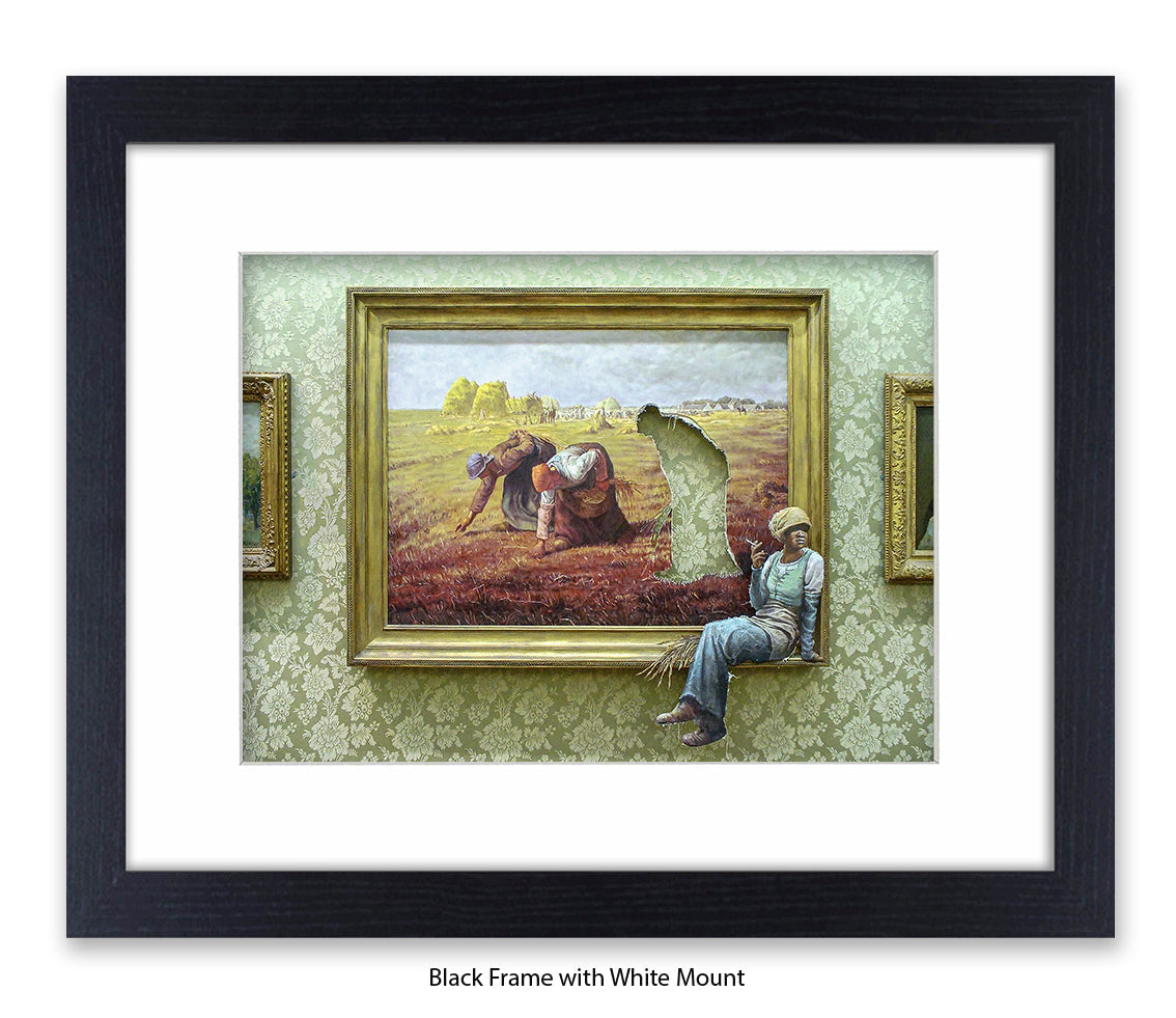 Cigarette Break  Out of the Frame Banksy Art Print
