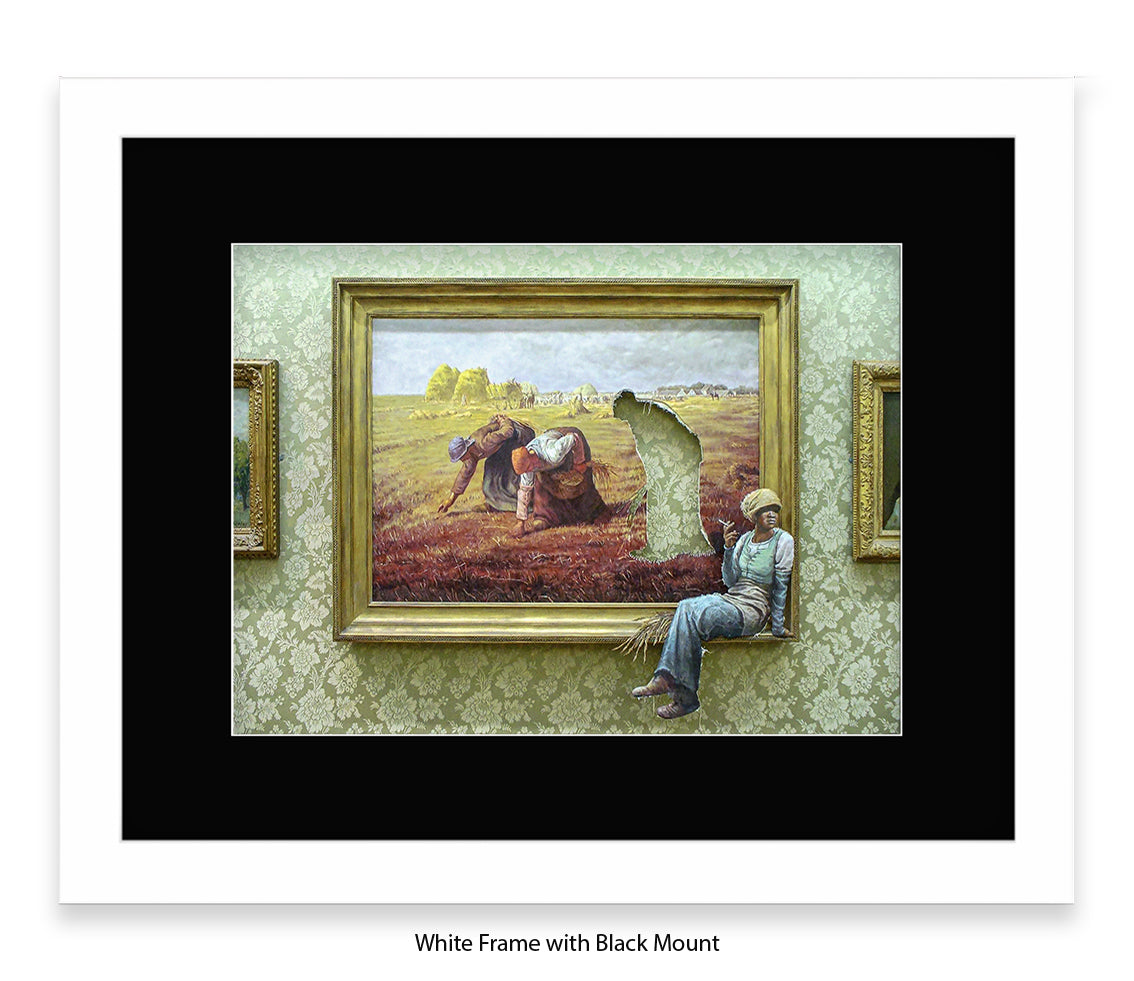 Cigarette Break  Out of the Frame Banksy Art Print