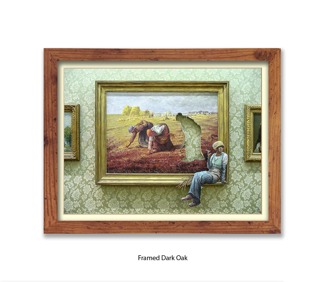 Cigarette Break  Out of the Frame Banksy Art Print